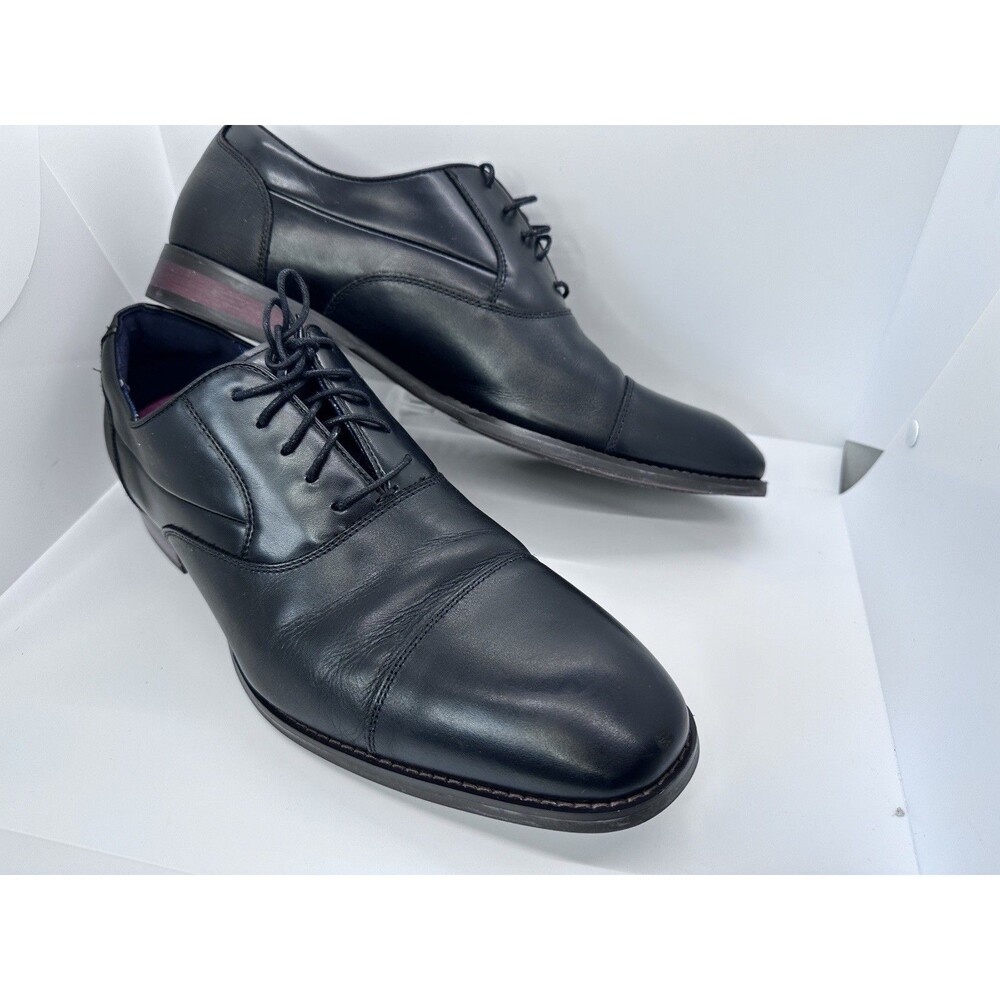 STACEY ADAMS MEN'S Kallum Cap Toe Oxford Dress Shoes - BLACK 11 WIDE REDZONE